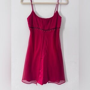 Steppin' Out Red Beaded Mini Dress